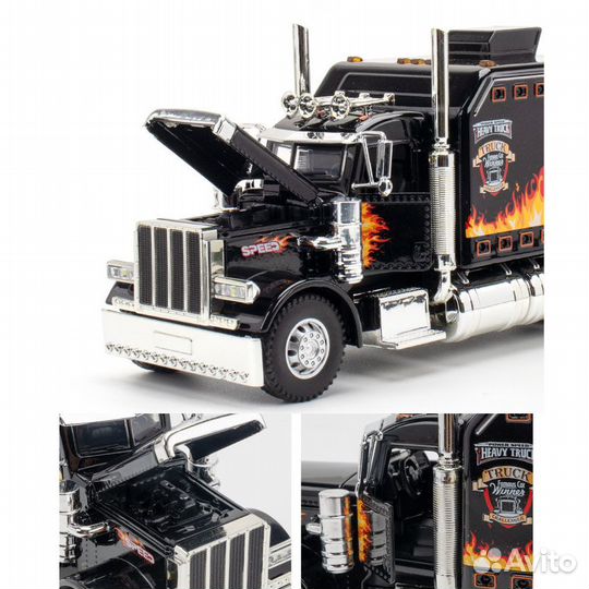 Машинка грузовик тягач Peterbilt 389 метал