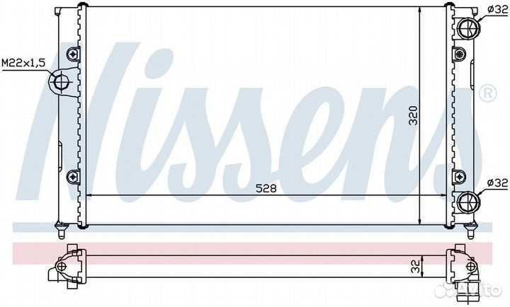 Радиатор двигателя VW golf III 1 8 91