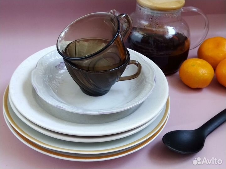 Посуда пакетом Набор посуды Тарелки Чашки Ложки