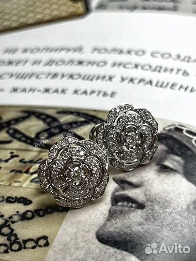 Серьги Chanel белое золото 750 и бриллианты