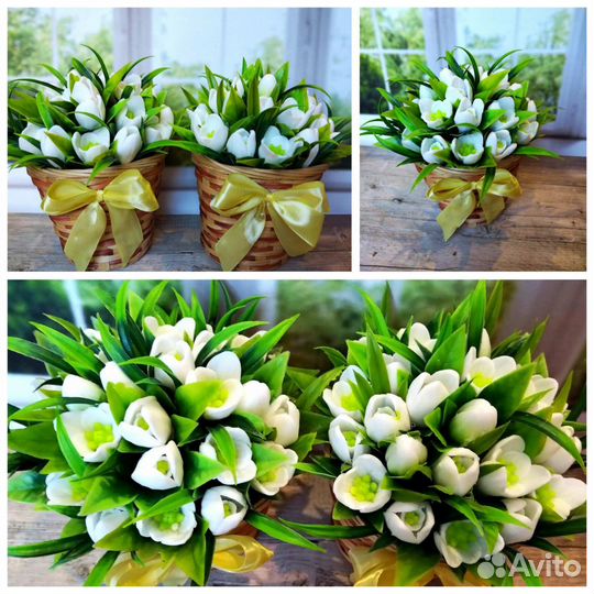 Букет подснежников из мыла ручной работы