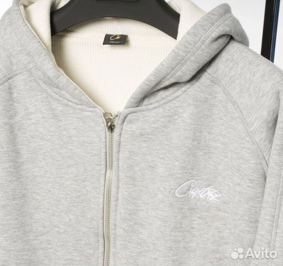 Зип худи corteiz серая