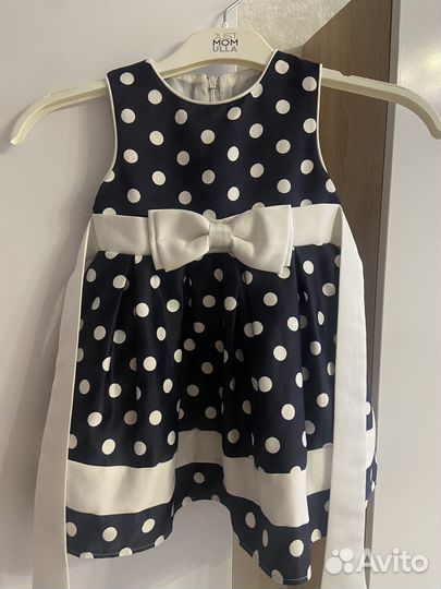 Платье в горох атласное