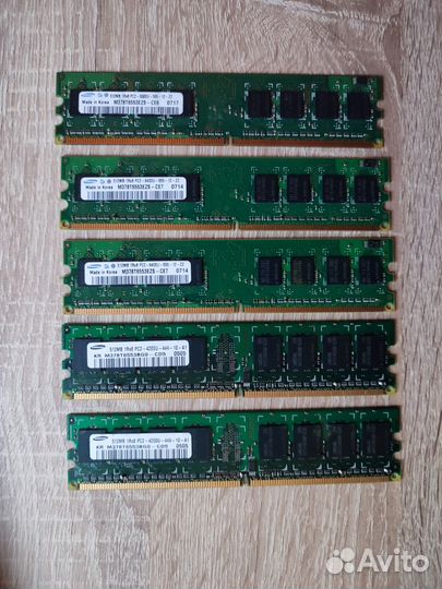 512 Mb DDR2 Hynix Samsung Kingston dimm