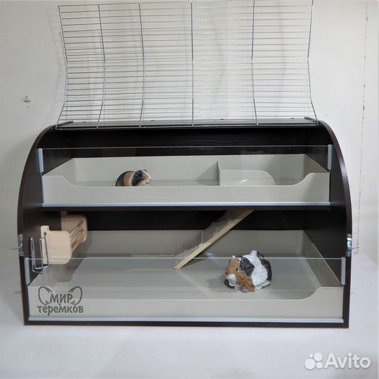 Клетка для морских свинок 100х50х60, венге, круг 1