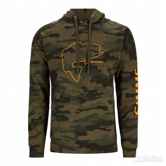 Толстовка simms bass outline hoody