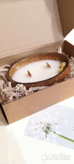 Свеча в кокосе, подарки гостям на свадьбу