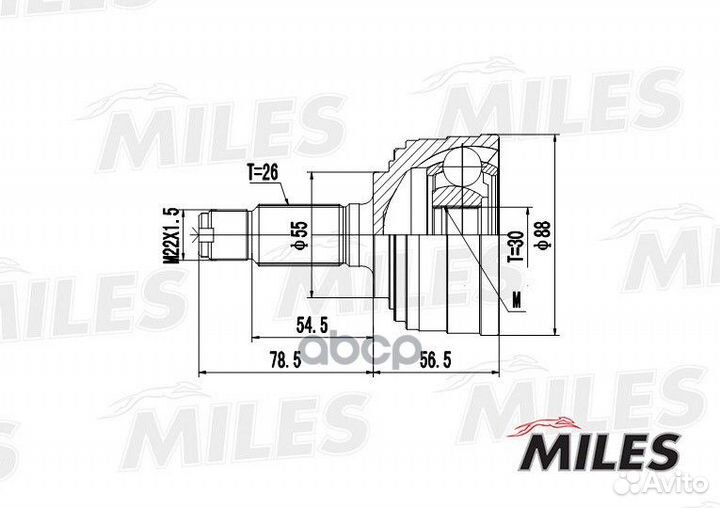 Шарнирный комплект, приводной вал ga20149 Miles