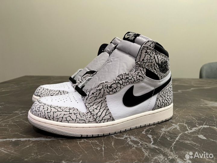 Air Jordan 1 Retro High OG White Cement оригинал