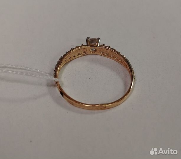 Золотое кольцо с фианитами(4910)