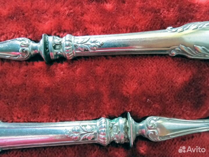 Набор старинных сервировочных приборов, серебро