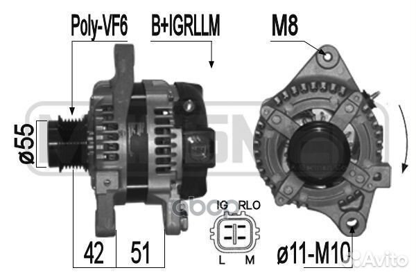 Генератор toyota avensis/RAV IV 06- 100A 20936