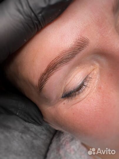 Татуаж волосковые брови (не микроблейдинг)