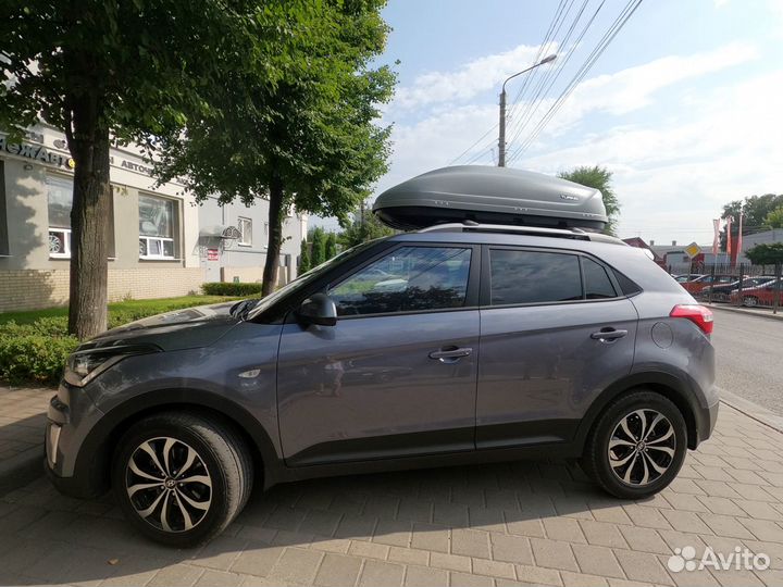 Автобокс пт-Групп 410 литров серый на Creta