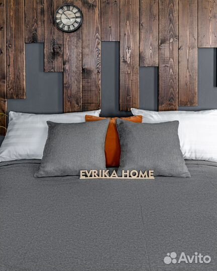 Покрывало орфей тёмно-серый новое плед