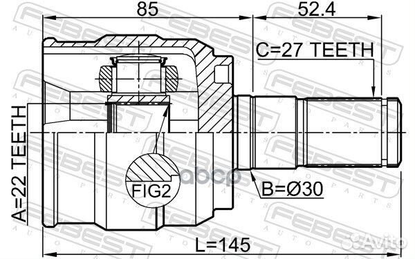 ШРУС внутренний перед лев 1211I30atlh Febest