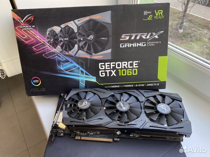 Видеокарта gtx 1060 6gb asus strix
