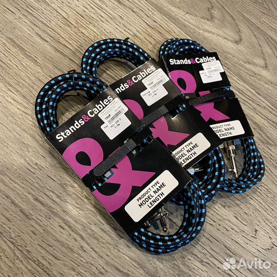 Плетёный кабель для электрогитары 3м (Новый)