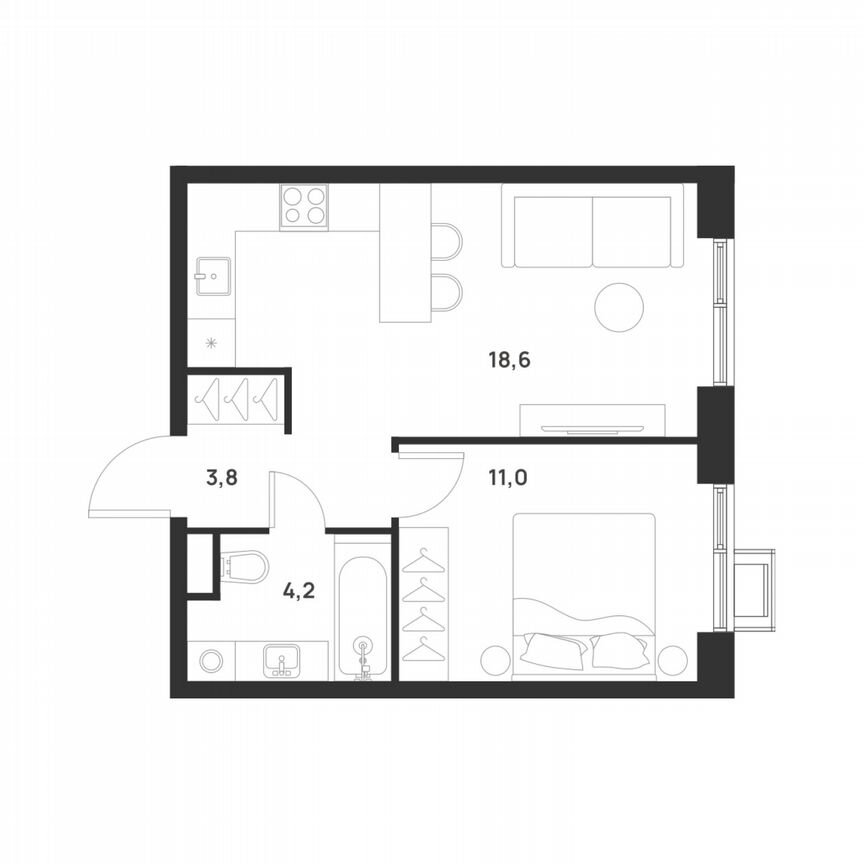 1-к. квартира, 37,6 м², 15/17 эт.