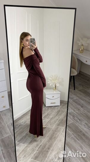 Платье макси из итальянской вискозы с шелком