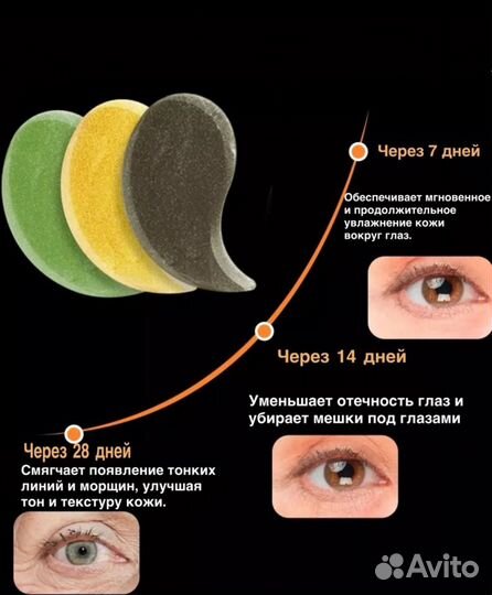 Патчи для глаз разных по 60 шт, новые