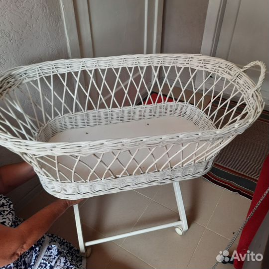 Детская люлька колыбель плетеная