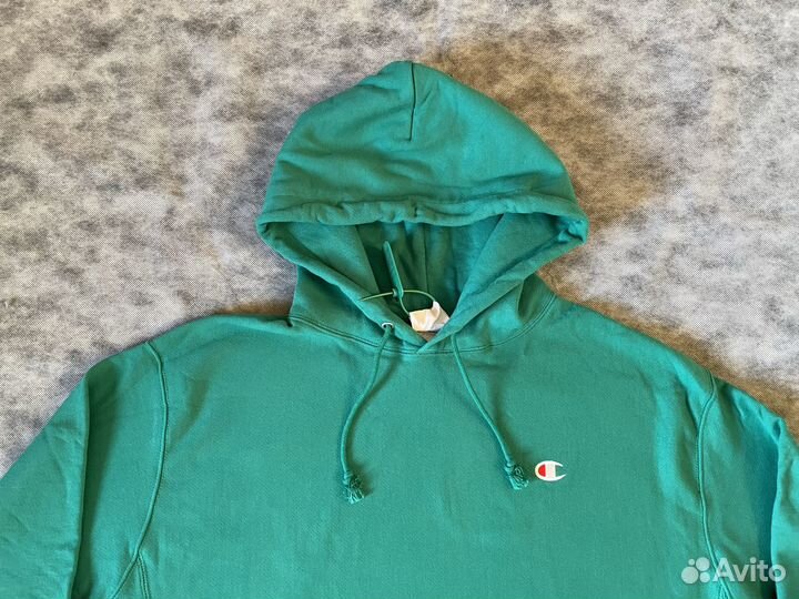 Худи зеленое champion оригинал