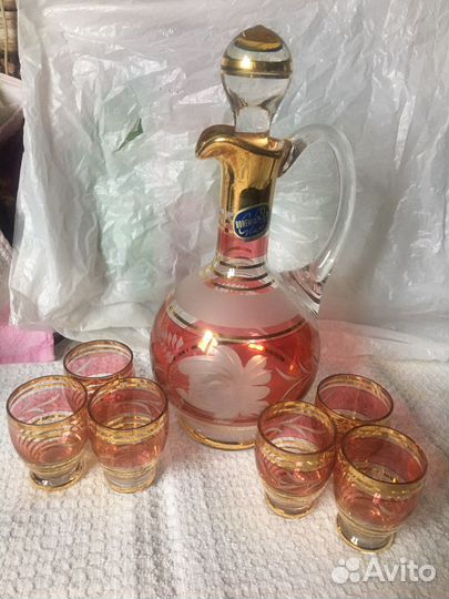 Графин с рюмками Чешский