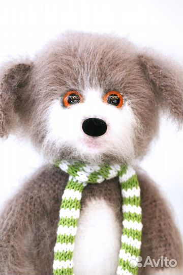 Собачка Пушок вязаная игрушка ручной работы