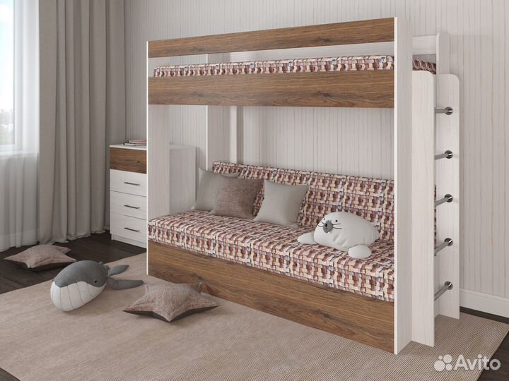 Двухъярусная кровать с диваном