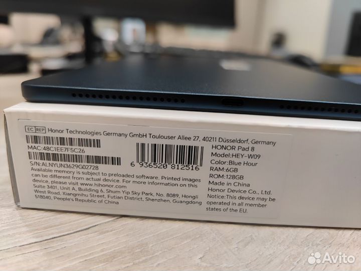 Планшет honor Pad 8 6\128 GB