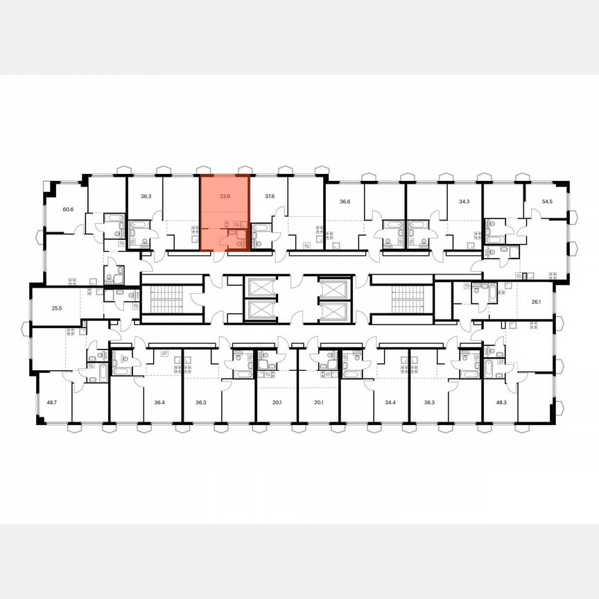 Квартира-студия, 23,6 м², 21/24 эт.