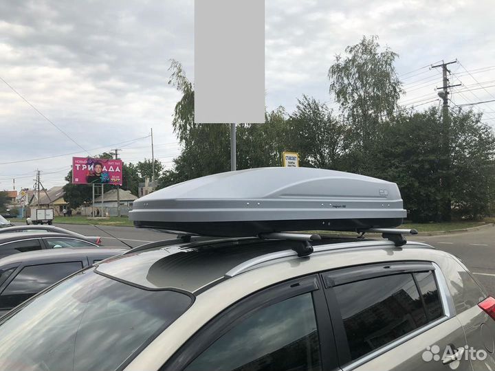 Автобокс Магнум 390 серый карбон на KIA Sportage