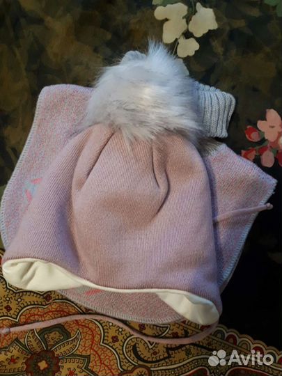 Комплект зимний шапка 50-52р и шарф