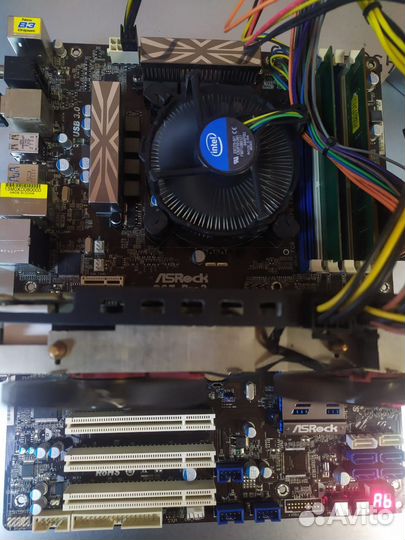 Комплект мат.плата+процессор i3 +память+видеокарта