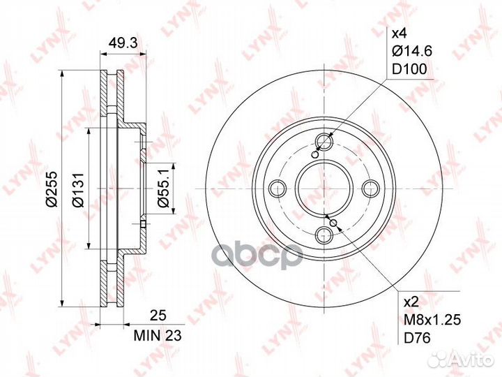 Диск тормозной перед BN1161 lynxauto