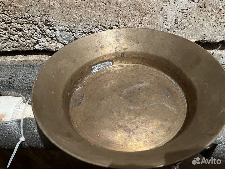 Таз медный старинный для варенья