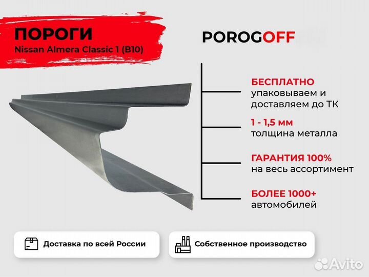 Ремонтные пороги Nissan Almera Classic