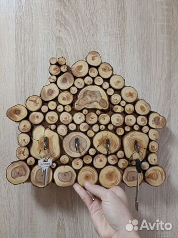 Ключница из спилов можжевельника