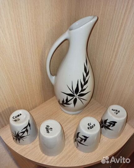 Кувшин+стаканчики, керамика Куба Советский период