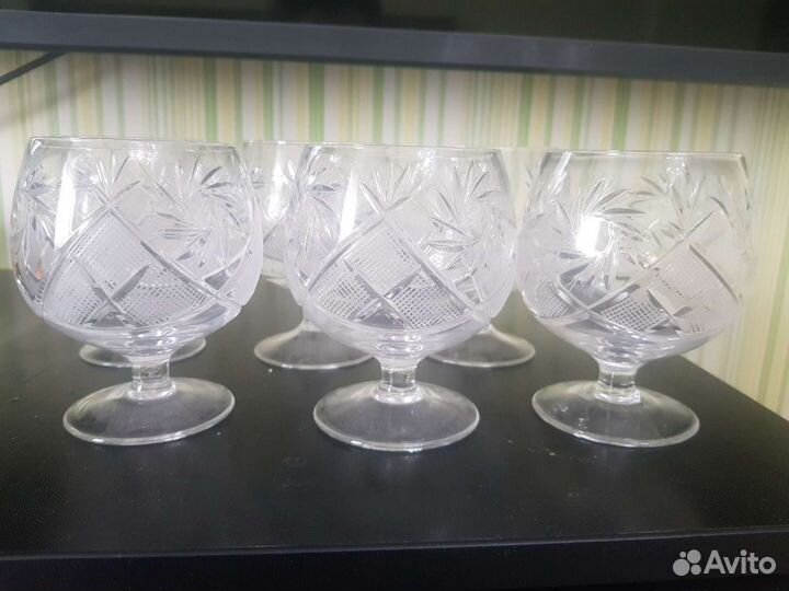 Фужеры хрустальные СССР для коньяка