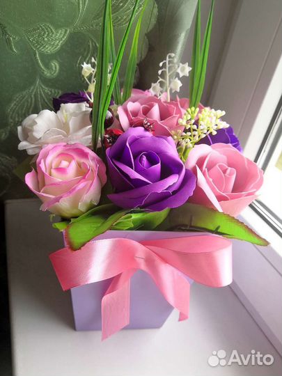 Мыльные букеты в коробках