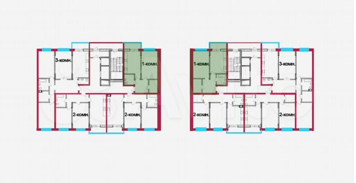 1-к. квартира, 60 м², 2/16 эт.