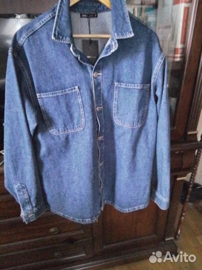 Джинсовая куртка рубашка мужская хб. 54