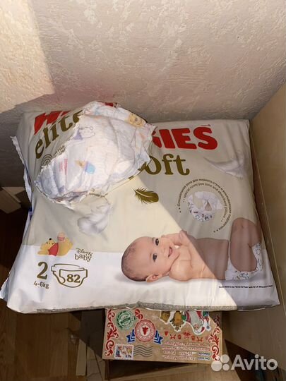 Подгузники Huggies elite soft 2 размера