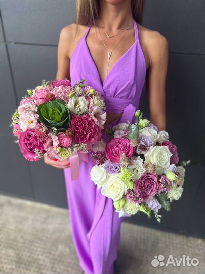 Живые цветы букеты / цветы в шляпной коробке