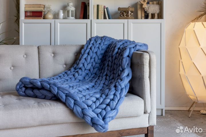 Плед из объемной пряжи