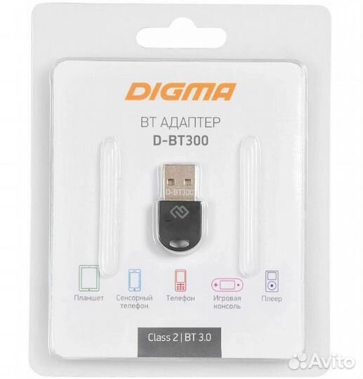 Адаптер USB Digma D-BT300 Bluetooth 3.0+EDR class