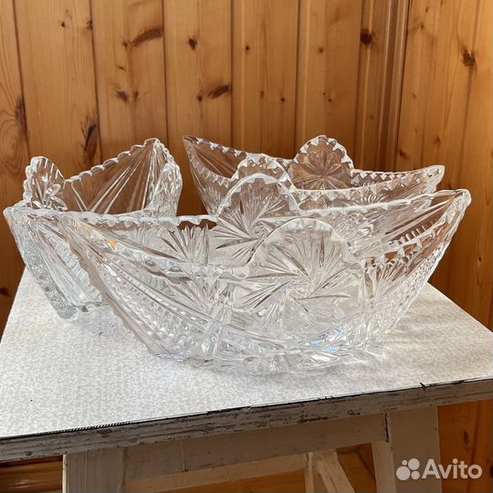 Хрустальная ладья СССР (салатница/конфетница)