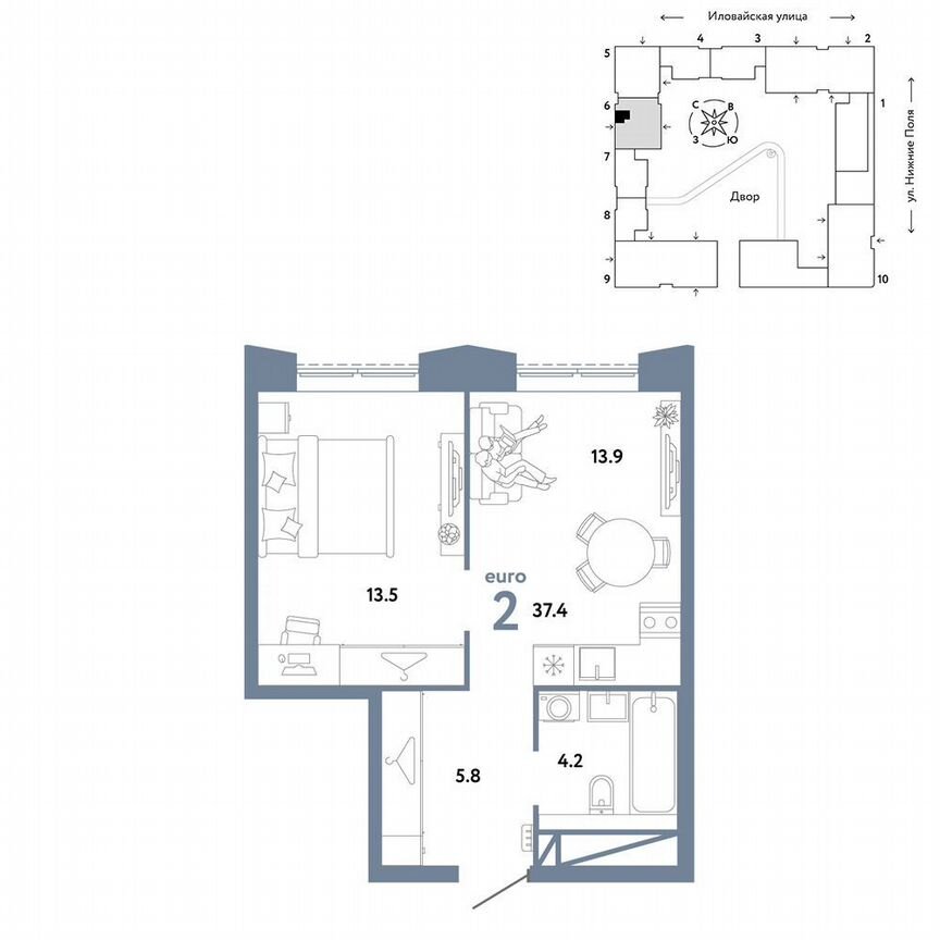 1-к. квартира, 37,4 м², 14/29 эт.